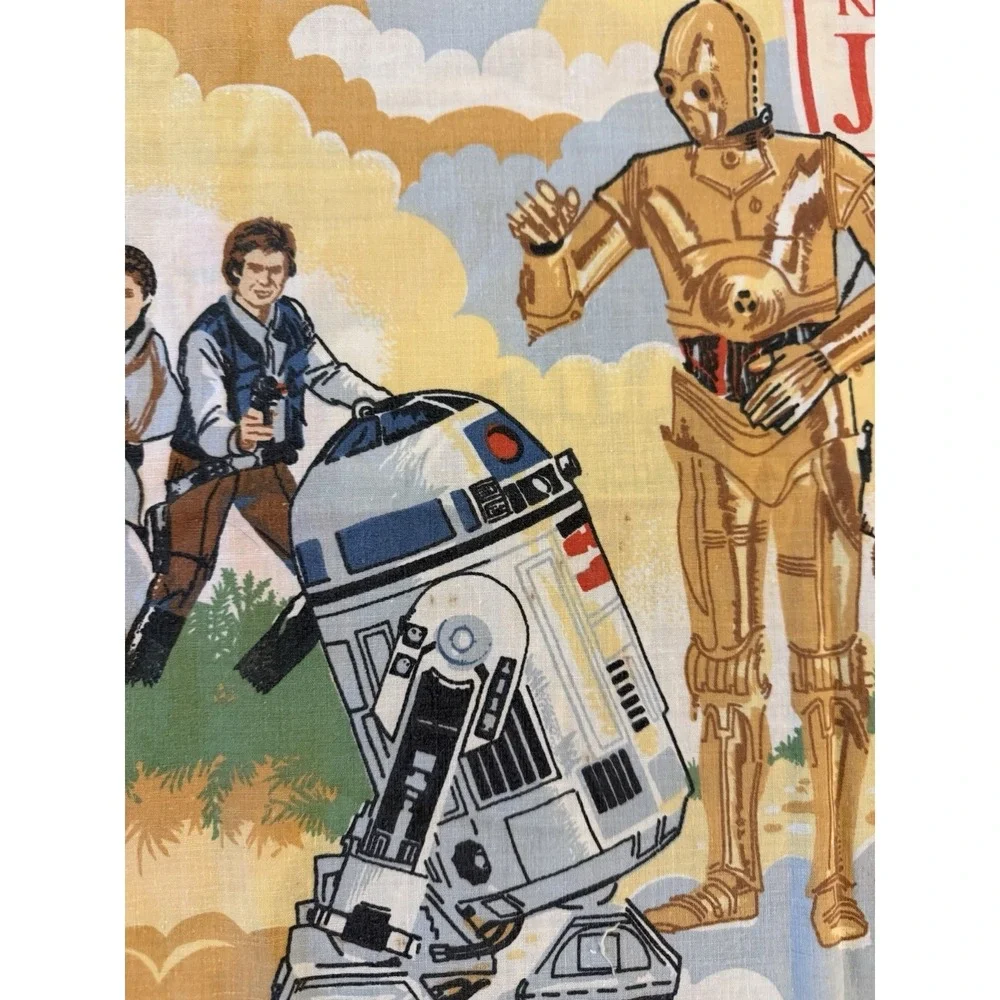 1977  Bibb VINTAGE STAR WARS FLAT SHEET AND PILLOWCASE Full Size Darth Vader